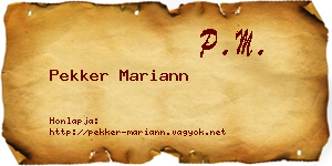 Pekker Mariann névjegykártya